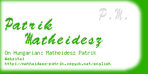 patrik matheidesz business card